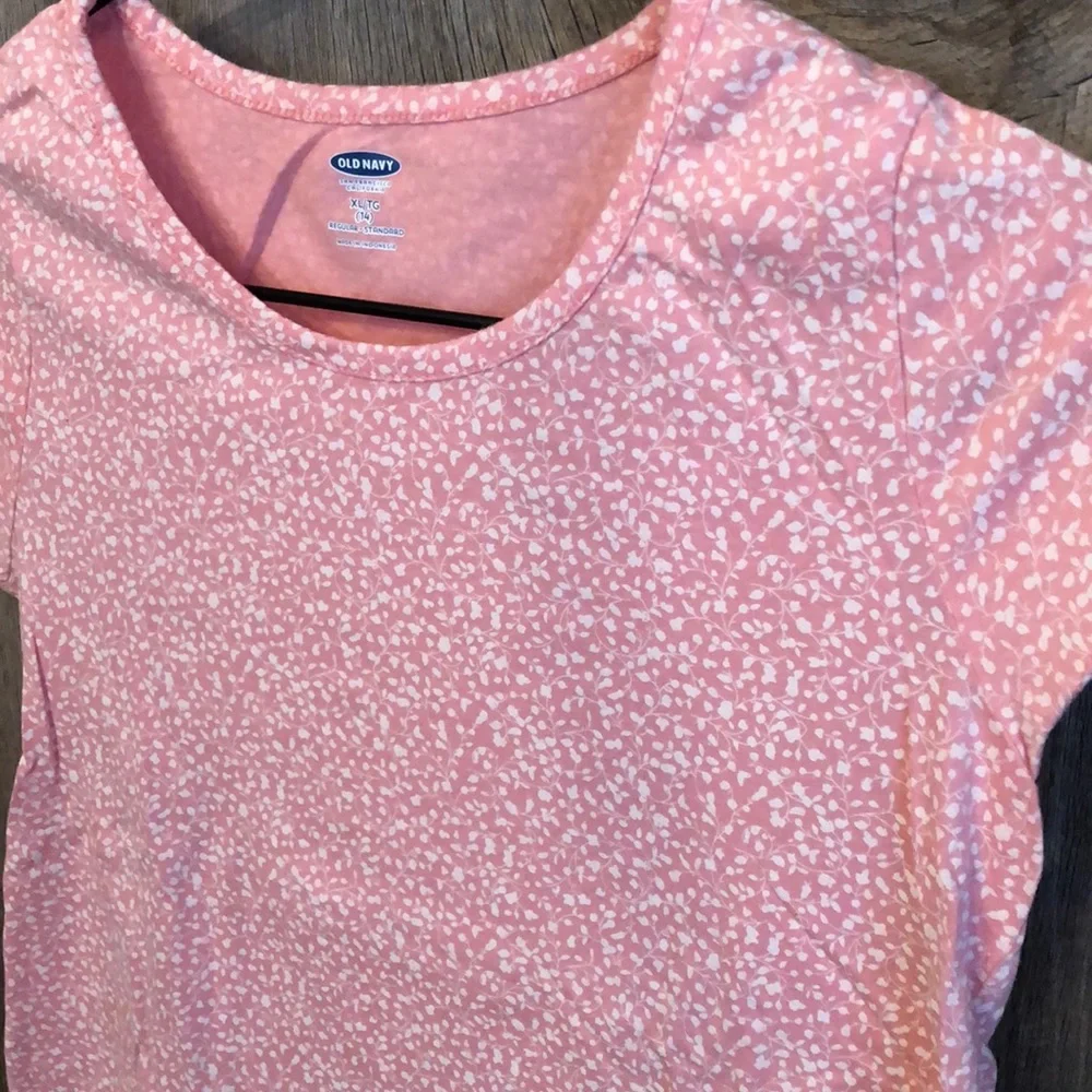 Old Navy Floral Pink A-line Swing Top XL 14 Girls